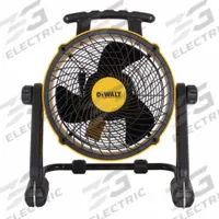 DEWALT Circulating Fan: 16 in Blade Dia, 120/240V AC, Mobile, 1/5 hp, Direct Drive, Steel (MPN DXF1616). Key specifications — Mobility: Mobile; Standards: CFD Compliant; Voltage: 120/240V AC; Brand: DEWALT.