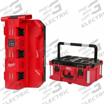 MILWAUKEE Battery Charger Kit: Multi-Port Charging, For 18V DC, 5 Ah Charged in 1-Hour - Milwaukee Battery Chargers