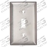 HUBBELL Wall Plate: Toggle, 1 Gang, Silver, Std Size (MPN SS1). Key specifications — Brand: HUBBELL; Material: Stainless Steel.