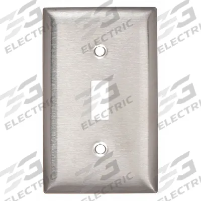 HUBBELL Wall Plate: Toggle, 1 Gang, Silver - General Purpose Wall Plates
