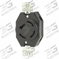 LEVITON Locking Receptacle: Non-NEMA, Black, 120/208V AC, 20 A Current Rating, 4 Poles, 4 Wires (MPN 7410-B). Key specifications — Brand: LEVITON.