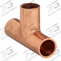 NIBCO Sweat Fitting Tee: 2 in CTS x 2 in CTS x 2 in CTS, Cup x Cup x Cup, Wrot Copper (MPN 611 2)