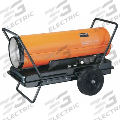 Dayton Portable Oil and Kerosene Torpedo Heater: Wheeled Mounted - Direct-Fired Portable Oil & Kerosene Torpedo Heaters