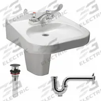 ZURN Bathroom Sink: Z5320 Wheelchair Lavatories, White, Vitreous China, Dual Manual Handle, Ceramic (MPN Z5324.464.1.07.00.A). Key specifications — Series: Z5320 Wheelchair Lavatories; Includes: Grid Drain and Trap; Color: White; Brand: ZURN; Sink Type: Bathroom; Material: Vitreous China; Sink Material: Ceramic.