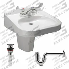 ZURN Bathroom Sink: Z5320 Wheelchair Lavatories, White, Vitreous China, Dual Manual Handle, Ceramic (MPN Z5324.464.1.07.00.A). Key specifications — Series: Z5320 Wheelchair Lavatories; Includes: Grid Drain and Trap; Color: White; Brand: ZURN; Sink Type: Bathroom; Material: Vitreous China; Sink Material: Ceramic.