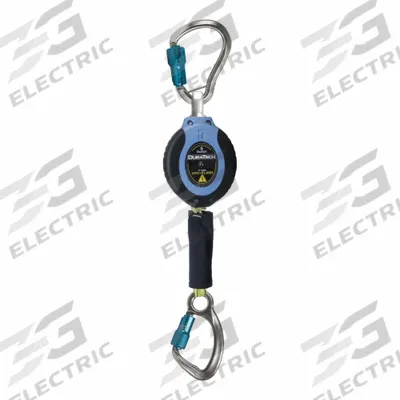 DURATECH Self-Retracting Lifeline: Aluminum Carabiner Anchor, Harness Steel Carabiner - Arc-Flash Rated Personal SRLs