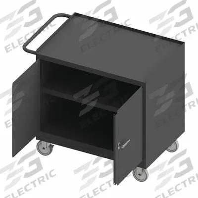 DURHAM MFG Mobile Cabinet Workbench: 36 in x 24 in, Steel, 1,200 lb Overall Load Capacity - Mobile Cabinet Benches with Shelves