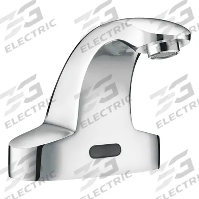 SLOAN Bathroom Sensor Faucet: SF, Brass, Chrome Finish, Centerset, Battery, Back-Check Tee - Centerset Sensor Bathroom Faucets