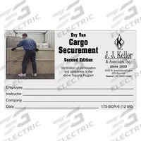 JJ KELLER Training Video: Driving Safety, Regulatory Compliance, English (MPN 12180). Key specifications — Regulations Covered: FMCSR 392.9 and 393; Includes: Individual Verification of Successful Completion of Training; Brand: JJ KELLER; Product Type: Training Video.