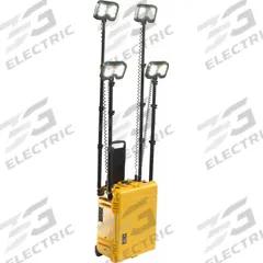 PELICAN Temporary Job Site Light: LED, 24,000 lm Max Brightness, 1 No. of Brightness Levels, IP54 (MPN 9470). Key specifications — Operating Voltage: 12V DC; Frame Color: Yellow; Brand: PELICAN.