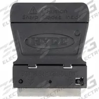 HYDE Scraper: Bld. Mat. Steel, Hdl. Mat. Polypropylene, Flex, Straight Bld. Shape (MPN 13030). Key specifications — attr1004902: HYDE; attr1016211: 13120; attr1014703: Plastic; attr1017570: Standard End; attr1029655: Straight; attr1034073: Straight.