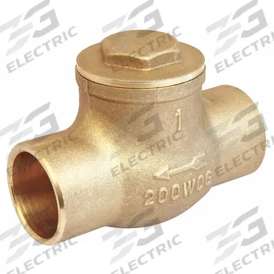 APPROVED VENDOR Swing Check Valve: Swing, Inline Valve Body, 1 1/2 in Pipe Size, Sweat x Sweat - Brass Inline Swing Check Valves