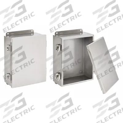 HOFFMAN Enclosure: 304 Stainless Steel, 10 in x 8 in x 4 in, NEMA 12/3R/4/4X, Solid Cover - Stainless Steel Enclosures