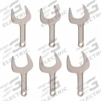 TEKTON Open End Wrench Set: Chromium Molybdenum Steel, Satin, 6 Tools, 15° Opening Angle (Deg.), SAE (MPN WSE90103). Key specifications — attr309745: No; attr309746: Cardboard; attr309754: Satin; attr309753: Chromium Molybdenum Steel; attr309743: 2-5/16 in to 2-5/8 in; attr324938: TEKTON.