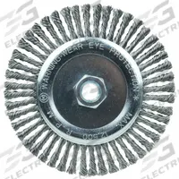 WEILER Stringer Bead Knot Wheel: Steel Stringer Bead, 6" Dia x 3/16" Wd, 5/8"-11 Arbor, 0.02" Fill (MPN 08766). Key specifications — Brand: WEILER.