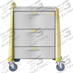 CAPSA HEALTHCARE Isolation Cart: Polymer, (1) Swivel with Brake/(3) Swivel, Yellow, 3 Drawers (MPN AM-IS-CMP-NOLOK). Key specifications — Material: Polymer; Brand: CAPSA HEALTHCARE; Caster/Wheel Configuration: (1) Swivel with Brake; Cabinet Color: Yellow.