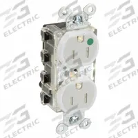 HUBBELL Snapconnect receptacle: Hospital Grade, Duplex, 5-15R, Gray, 125V AC, 15 A, 2 Pole / 3 Wire (MPN SNAP8200GYLTR)