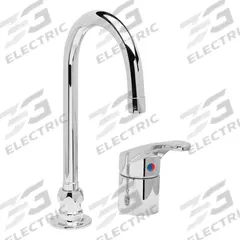 ZURN Gooseneck Bathroom Faucet: AquaSpec®, Brass, Chrome Finish, 0.5 gpm Flow Rate, Off-Centered (MPN Z824B0-XL-3F). Key specifications — Includes: Stainless Steel Hoses; Brand: ZURN; Series: AquaSpec®.
