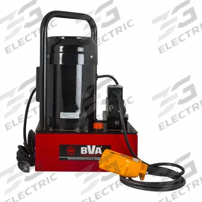 BVA HYDRAULICS Hydraulic Pump: 10,000 psi Max. Op Pressure, 293 cu in/min Max. Flow Rate - Corded High-Power Stationary Electric Hydraulic Pump Units