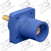 Single Pole Receptacle: Blue, Straight Taper Nose Mating, Threaded Stud Termination, 600V AC/600V DC (MPN 16R23-1UB). Key specifications — Series: 16; Receptacle Gender: Male; Brand: LEVITON.