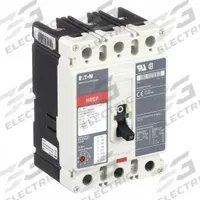 EATON Molded Case Circuit Breaker: 30 A Amps, 65kA at 600V AC, Fixed, ABC, Line/Load Lug, Std, HMCP (MPN HMCP030H1C). Key specifications — Series: HMCP; Max. AIR Rating: 65kA at 600V AC; Instantaneous Trip: Fixed; Phase Connection: ABC; Terminal Connection: Line/Load Lug; Frame Size: 250A/J.