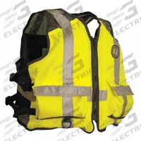 MUSTANG SURVIVAL Life Jacket: Black/Yellow, Type III, 15 1/2 lb Buoyancy, SOLAS-Grade Reflective, XL (MPN MV1254T3-239-L/XL-216). Key specifications — Color: Black; Brand: MUSTANG SURVIVAL; Buoyant Material: Foam; Closure: Zipper; Style: Life Jacket; Product Type: Personal Flotation Device; Standards: USCG Approved; USCG Type: Type III.