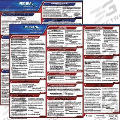 JJ KELLER Labor Law Poster: LA, Spanish, Plastic, 30 in x 24 in - State & Federal Labor Law Poster Sets