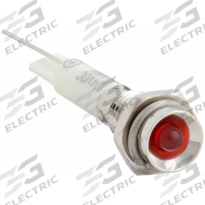 APPROVED VENDOR Protruding Panel Light: 6 mm Panel Mounting Hole Dia, LED, Red, Protruding Head - LED Indicator Pilot Lights