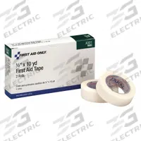 APPROVED VENDOR First Aid Tape: White, 10 yd Roll Lg, 1/2 in Tape Wd, Refill, 2 PK (MPN A501). Key specifications — Unitized: Bulk; Brand: APPROVED VENDOR; Manufacturer Part Number: A501; Elasticity: Non-Elastic; Sterility: Non-Sterile; Adhesiveness: Adhesive; Latex Content: Latex Free; Standards: ANSI Z308.1-2015.