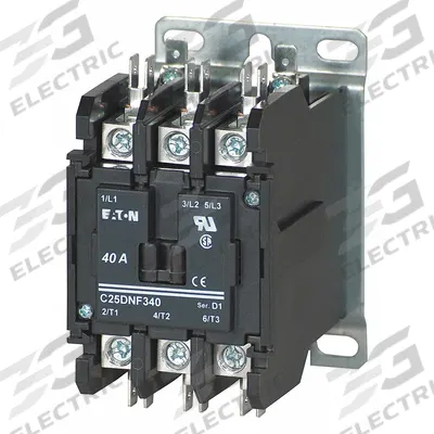 EATON Definite Purpose Magnetic Contactor: 3 Poles, 208-240V AC, 40 A - Non-Reversing Definite Purpose Contactors