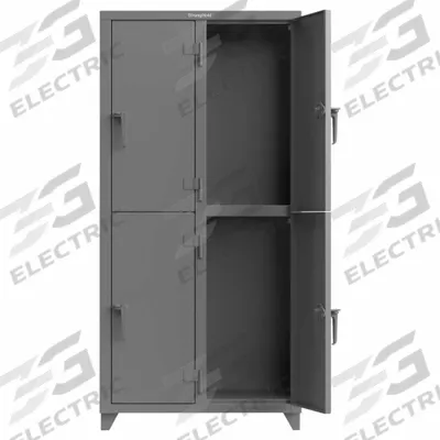 STRONG HOLD Locker: 36 in x 18 in x 75 in, Solid, 2 Tiers, 2 Units Wide, Padlock Hasp - Quiet-Close Solid Metal Wardrobe Lockers