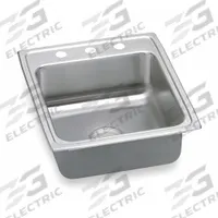 ELKAY Bowl Drop-In Sink: 22 in Overall Lg, 19 1/2 in Overall Wd, 7 1/2 in Bowl Dp, 16 in Bowl Lg (MPN LR20223). Key specifications — Brand: ELKAY; Color Family: Silver/Gray.