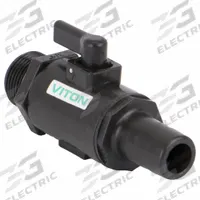 BANJO Manual Two-Way Ball Valve: 3/4 in, Polypropylene, Straight, MNPT x Barb, Std Port Ball Port (MPN LVHB075MTV). Key specifications — Brand: BANJO; Handle Type: Lever; Handle: Lever.
