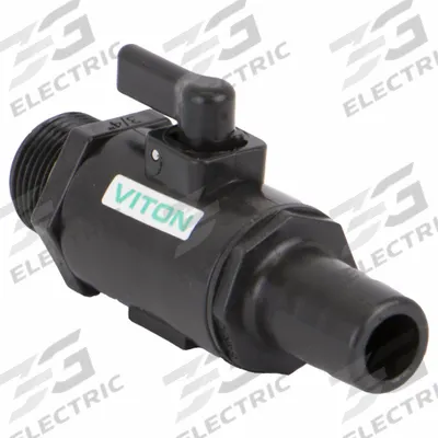 BANJO Manual Two-Way Ball Valve: 3/4 in, Polypropylene, Straight, MNPT x Barb - Polypropylene Ball Valves