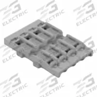 WAGO Mounting Carrier: 221 Series, (4) Inline Splice Connectors (MPN 221-2524). Key specifications — Compatible Connector Configuration: (4) Inline Splice Connectors; Brand: WAGO; Product Type: Mounting Carrier; Series: 221.