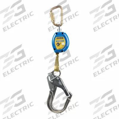 WERNER Self-Retracting Lifelines: Aluminum Rebar Hook Anchor, Harness Steel Carabiner - Arc-Flash Rated Personal SRLs