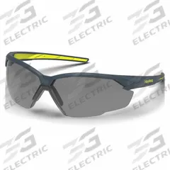 HEXARMOR Safety Glasses: Gray 23% Lens, Half-Frame, Anti-Fog/Hard Coat/TruShield®, Dielectric/Vented (MPN 11-31007-02). Key specifications — Brand: HEXARMOR; Frame Color: Charcoal/High-Visibility Yellow; Lens Color: Gray 23%; Lens Properties: Anti-Fog / Scratch-Resistant.