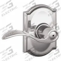 SCHLAGE RESIDENTIAL Door Lockset: Privacy Lever Locksets, Chrome, ADA Compliant (MPN F40 ACC 625 CAM). Key specifications — Ligature Resistance: Not Ligature-Resistant; Brand: SCHLAGE RESIDENTIAL; Lockset Function ANSI Code: F76; Visual Indicator Message: No Message; Lockset Style: Accent; ADA Compliant: Yes; Finish: Bright Chromium-Plated : Brass.