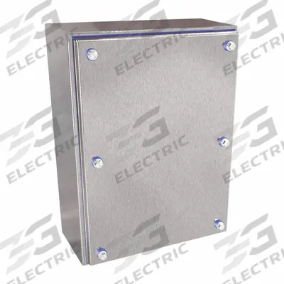 HAMMOND Enclosure: 304 Stainless Steel, 11 in x 8 in x 4 in, NEMA 12/3R/4/4X, Solid Cover - Stainless Steel Enclosures