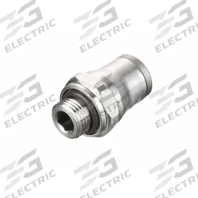 LEGRIS Push-Fit Adapter Fitting: 3/8 mm Pipe x 8 mm OD Size, BSPP x Push-to-Connect - Stainless Steel Tube Fittings