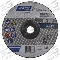 NORTON Depressed Center Wheel: Type 27, 7" x 1/4" x 7/8", Aluminum Oxide, 20 Grit (MPN 66252849377). Key specifications — Series: Norton for Aluminum; Brand: NORTON.