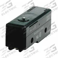 OMRON Snap Action Switch: Pin Plunger Actuator, 1NO/1NC, Solder (MPN X-10G). Key specifications — AC Contact Rating: 2 A @250 V; Electrical Connection: Solder; Series: X; Brand: OMRON.