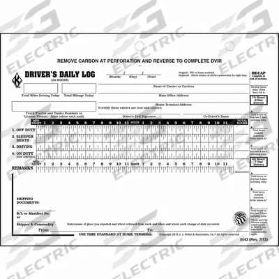 JJ KELLER Driver's Daily Log Forms with Simplified DVIR & 7- and 8-day Recap, 2-Ply - Tractor-Trailer & Truck Driver Logbooks