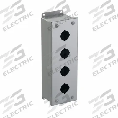 HAMMOND Push Button Enclosure: 30mm, 4 Holes, Carbon Steel - Enclosures for 30mm Operators