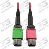 EATON TRIPP LITE Fiber Cable: (1) 16F MPO/APC Female (Green) x (1) 16F MPO/UPC Female (Magenta), PVC (MPN N846D-01M-16BMG). Key specifications — Fire Rating: Plenum; Jacket Material: PVC; Number of Fibers: Duplex; Fiber Type: OM4; Polarity: Method B; Brand: EATON TRIPP LITE; End 1 Connection Gender: Female; End 2 Connection Gender: Female.