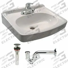 ZURN Bathroom Sink Kit: White, Vitreous China, Single Manual Handle, Lever Faucet Handle, Centerset (MPN Z5354.119.1.07.00.00). Key specifications — Includes: Wall Hanger; Color: White; Brand: ZURN; Sink Type: Bathroom; Material: Vitreous China; Sink Material: Ceramic.
