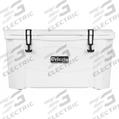 GRIZZLY COOLERS Marine Chest Cooler: White, 72 Cans, 60 qt Cooler Capacity, 6 day Ice Retention (MPN 4400018). Key specifications — Brand: GRIZZLY COOLERS; Drain Plug: Not Included; Wheels Included (FILTER): No.