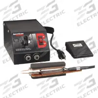 AMERICAN BEAUTY Light Capacity Tweezer-Style Resistance Soldering System: 1 Channel, 250 W (MPN 10502). Key specifications — Handpiece Style: Tweezer; Tip Width: 0.78 in; Manufacturer Part Number: 10502; ESD Safe: No; Brand: AMERICAN BEAUTY.