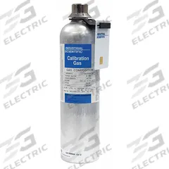 INDUSTRIAL SCIENTIFIC Calibration Gas: Nitrogen, +/-5% Accuracy, CH4/CO/CO2/H2S/O2, Calibration Gas (MPN 18109185). Key specifications — For Use With: Mfr. No. 09244; Background Gas: Nitrogen; Brand: INDUSTRIAL SCIENTIFIC; Gas Mixture: Hydrogen sulfide 25 ppm.