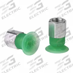 SCHMALZ Vacuum Pad Assembly: Flat, G1/8 in Vacuum Port, 21 mm Pad Dia, Food Grade Silicone Rubber (MPN 10.01.01.14253). Key specifications — attr1019136: 10.01.01.14253; attr1019138: SCHMALZ; attr1019139: 55 A.